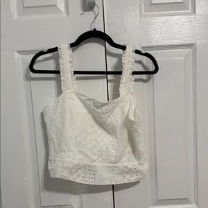 URBAN Romantics White Eyelet Crop Top
